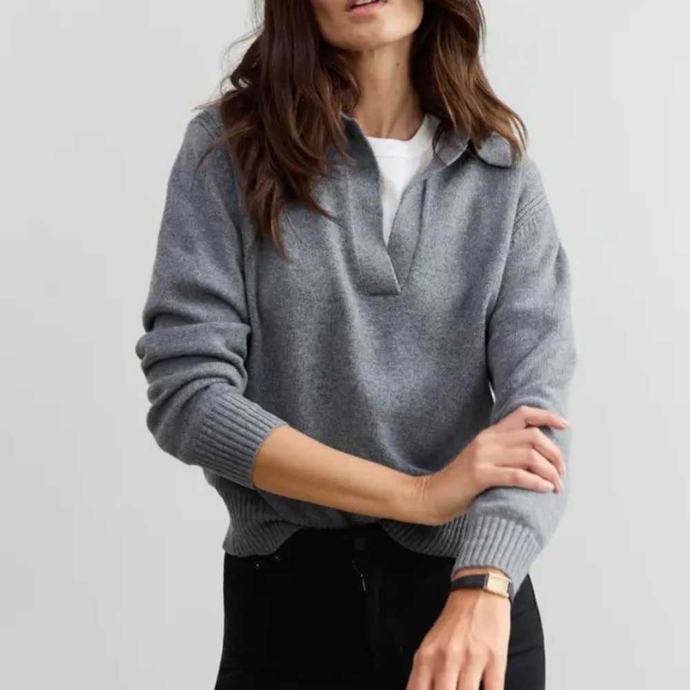 AYR The Cashmere Polo sweater gray size S